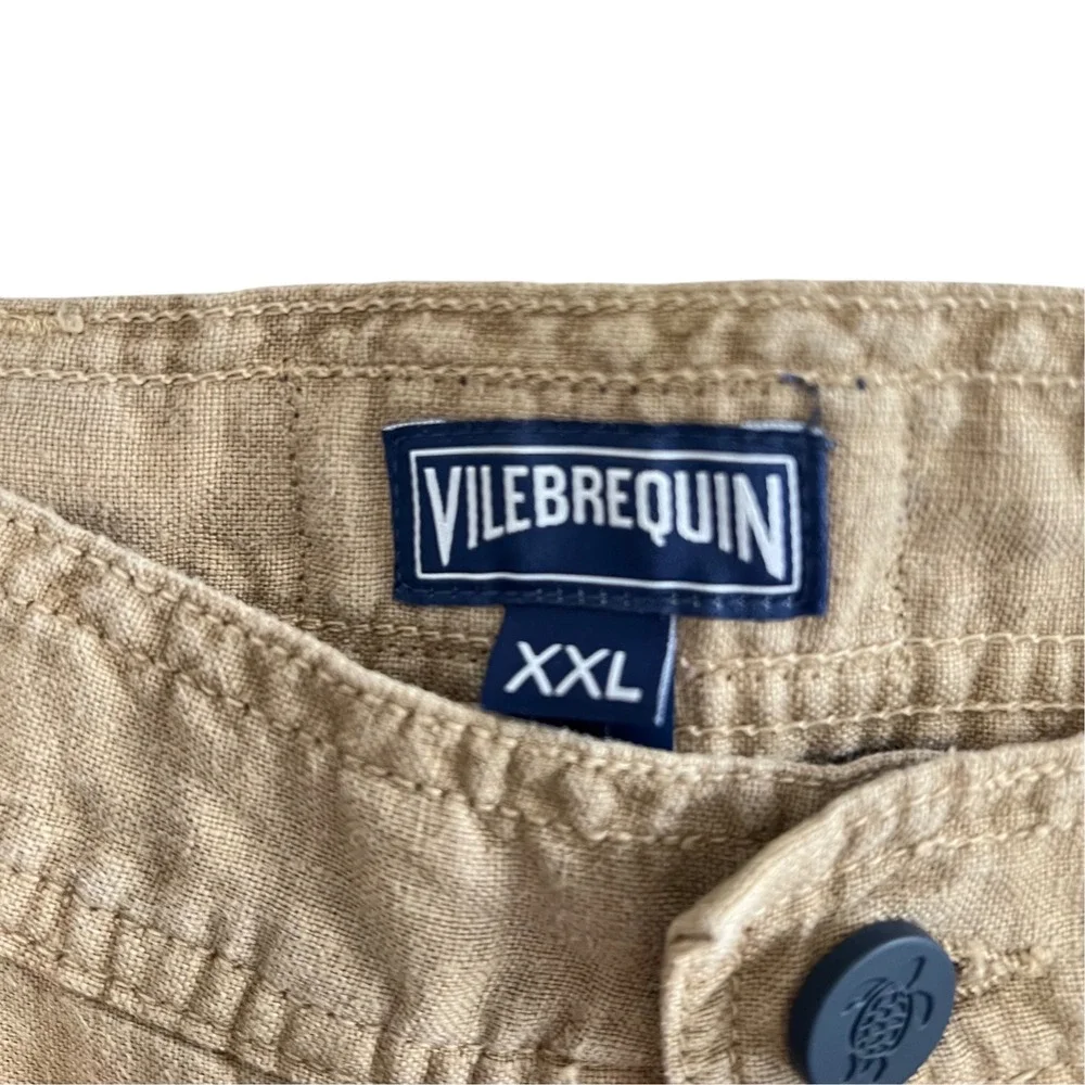 Vilebrequin Men's XXL 100% Linen Pants Camel 38x28 Altered Luxury Lightweight